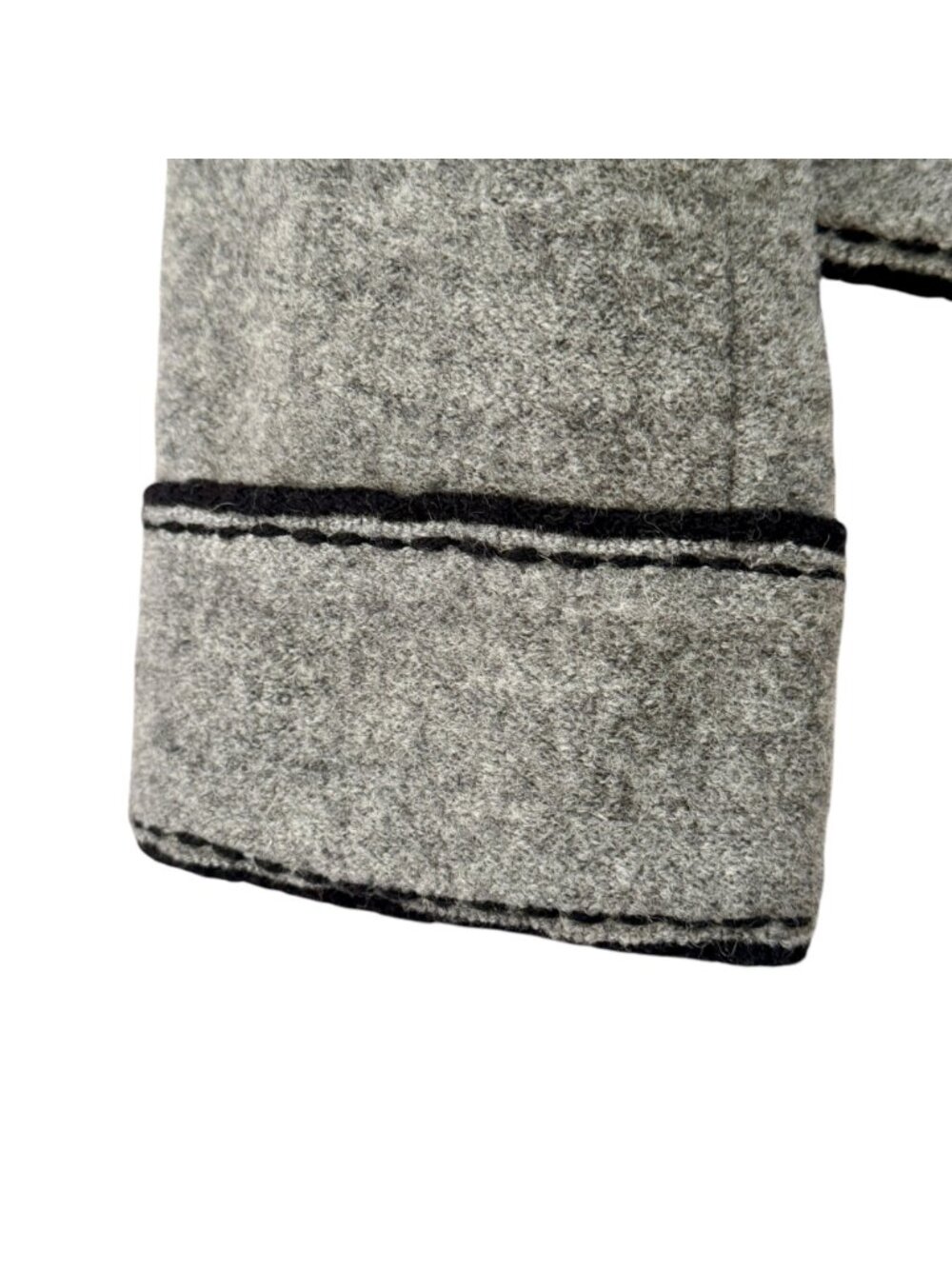 Talbot's Merino Wool Cardigan Jacket Medium Petite Grey Military Dark Academia - Picture 11 of 13